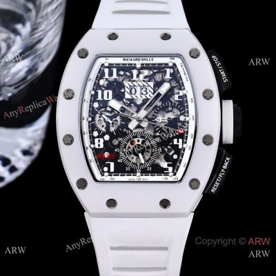 Swiss Replica Richard Mille RM011 AO RG ATZ Men Watch White Ceramic